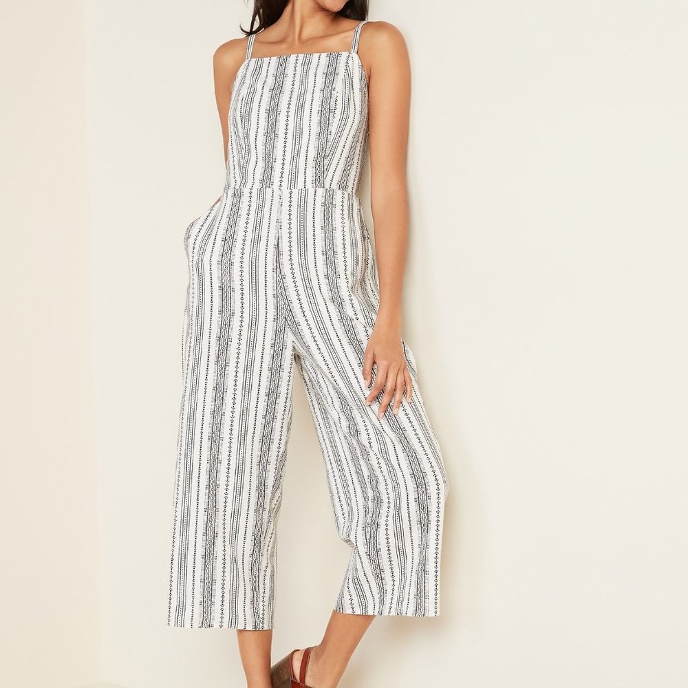 Linen Patterned Jumpsuit Old Navy
